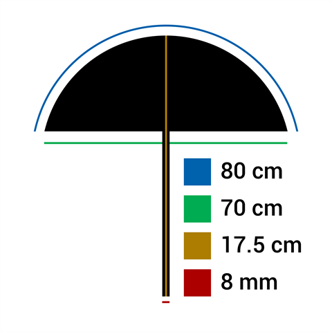 Falcon Eyes Flash Regenschirm UR-32G Gold Weiß 80 cm