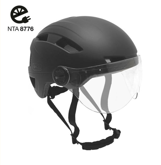 helm vizier matzwart maat 51-54 cm (S)