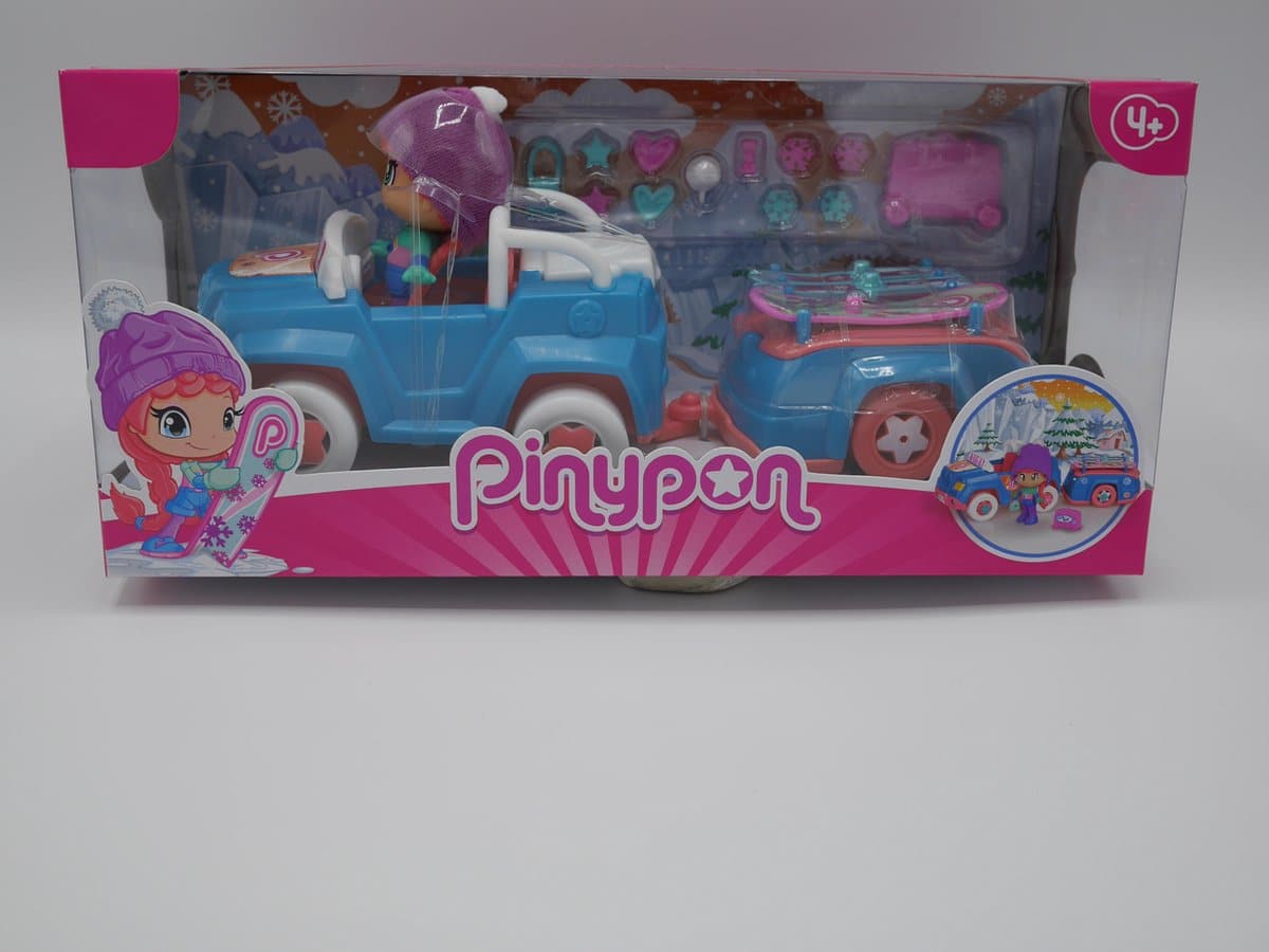 Famosa pinypon - ski jeep met trailer en figuurtje
