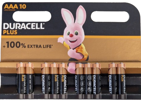 Duracell Plus Alkaline Mini Penlite LR03 AAA, 10er-Packung