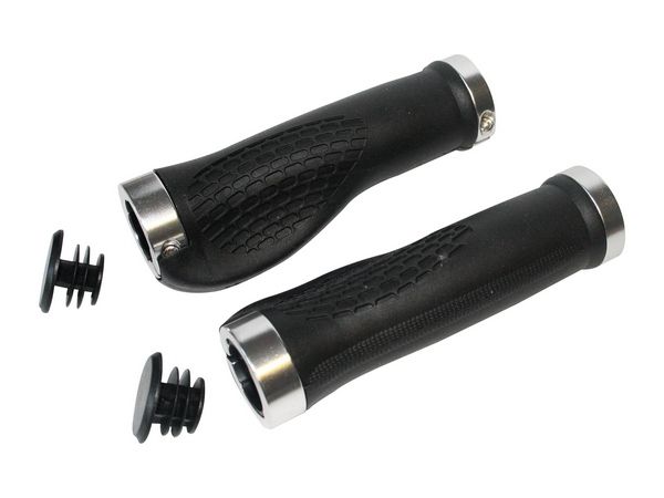 Qt Cycle Tech Griffset mit Flügeln und Schraube, 130 mm, schwarz, auf Karte