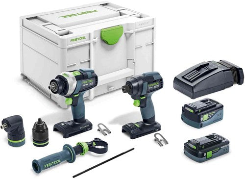 Festool accu-slagschroevendraaier en accu-schroefboormachineset tid 18 5,0 4,0-set tpc 18 4 - 577654 - 577654