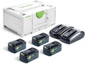 Festool sys 18v 4x 5.0ah hp5,0 tcl6duo energie-set - 578681