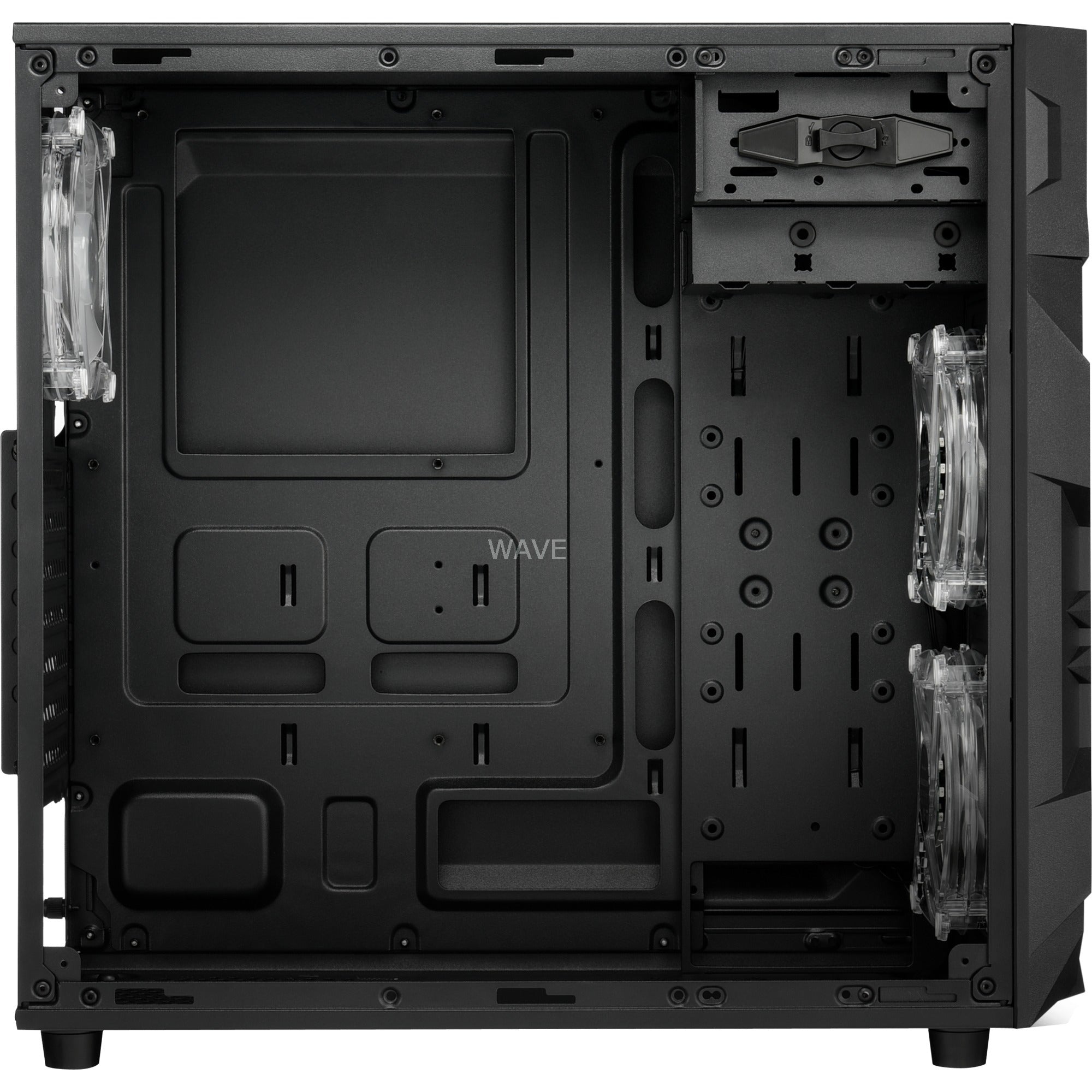 Sharkoon vg7-w rgb midi tower behuizing (zwart | 2x usb-a | rgb | window)