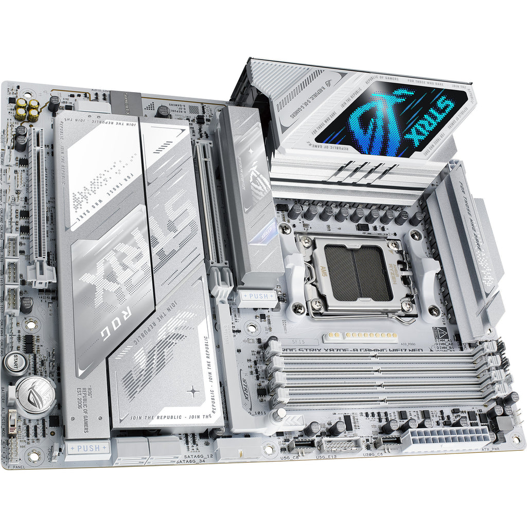 Asus rog strix x870e-a gaming wifi7 neo socket am5 moederbord (wit, raid, 5 gb-lan, wi-fi 7, bt 5.4, sound, atx)