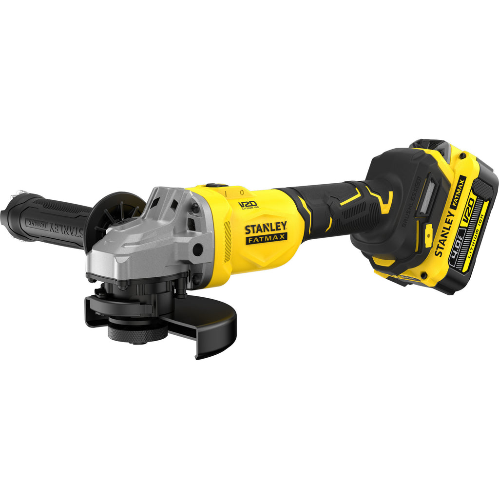 Stanley fatmax v20 18v haakse slijper 125mm (zwart geel, accu en oplader inbegrepen, met koffer)