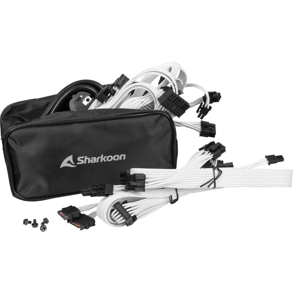 Sharkoon rebel p30 gold white modulaire 1000 watt voeding (wit, 1x 12vhpwr, 4x pcie)