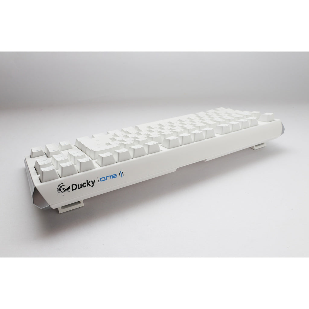 Ducky one 3 classic pure white tkl rgb mechanisch toetsenbord (wit, us lay-out (qwerty), cherry mx silent red, 80% (tkl), rgb leds, double-shot pbt, hot-swappable, quack mechanics)