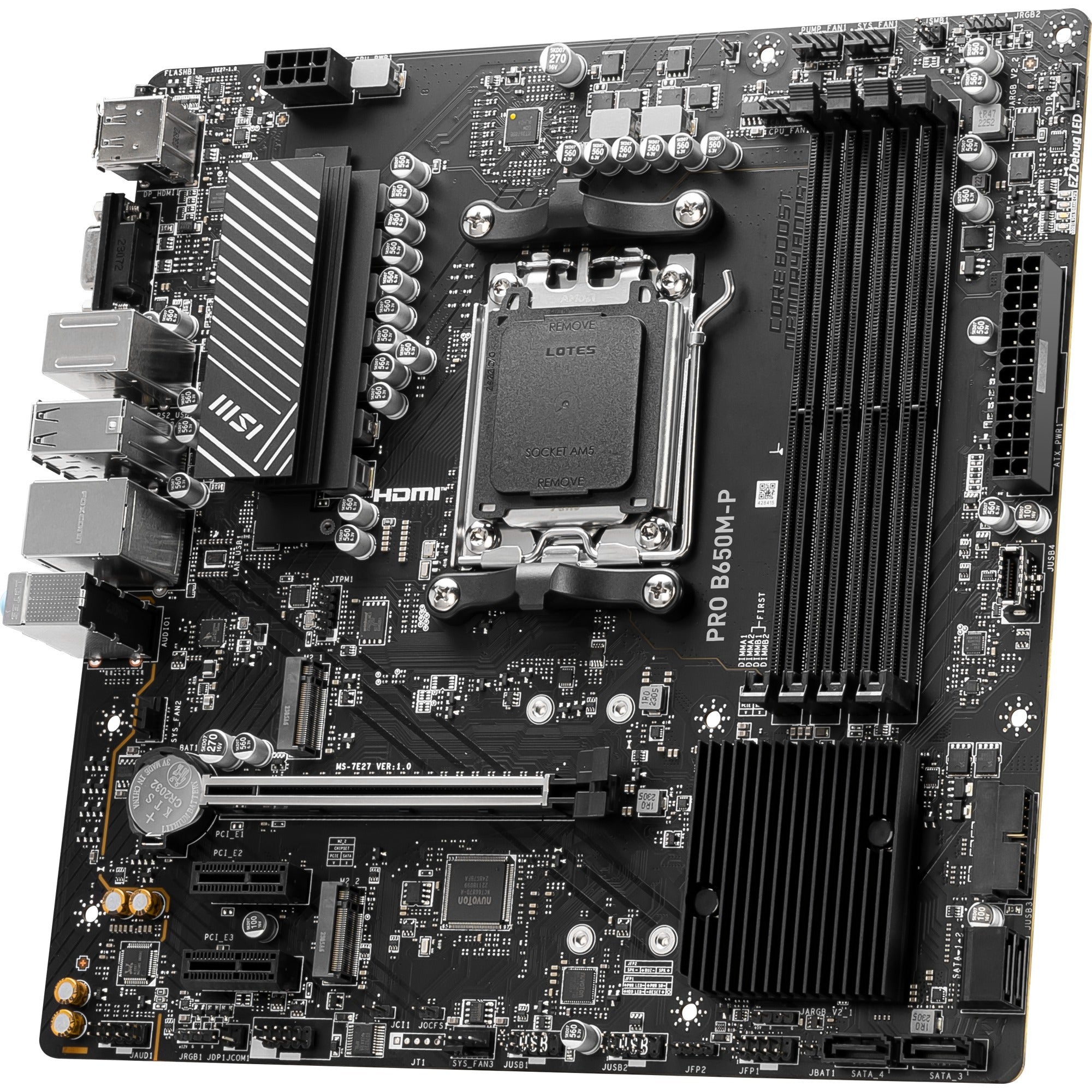 Msi pro b650m-p socket am5 moederbord (zwart, raid, 2.5 gb-lan, sound, µatx)