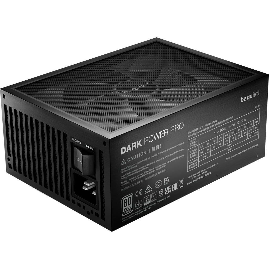 Be quiet! dark power pro 13 modulaire 1600 watt voeding (zwart, 2x 12v-2x6, 6x pcie)