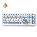 Mchose g98 pro blue flame orange wireless tri-mode custom mechanical rgb gaming toetsenbord (wit, us lay-out (qwerty), ttc flame orange, rgb, hot swap, double-shot pbt, draadloos | bluetooth | usb-c)