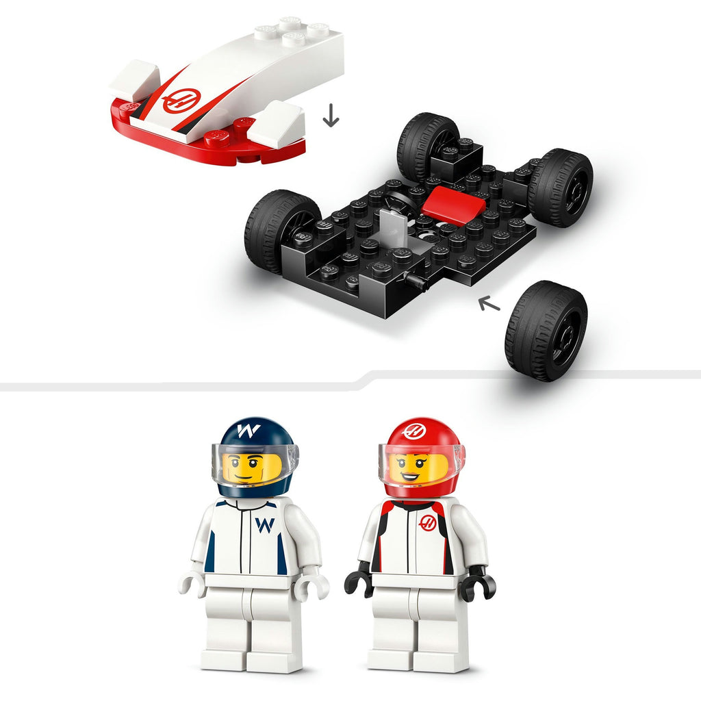 Lego city f1 williams racing en haas f1 racewagens - 60464