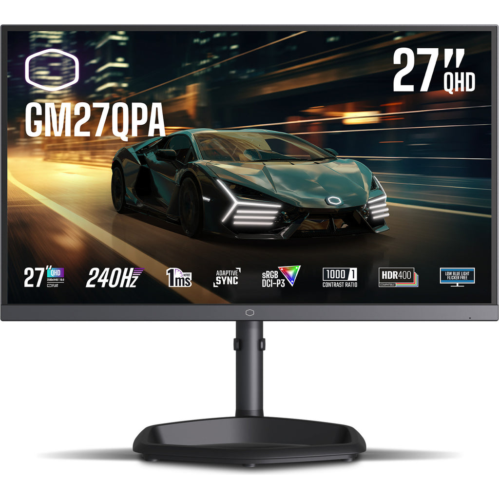 Cooler master gm27qpa 27 gaming monitor (zwart, 240 hz, hdmi, displayport, audio)