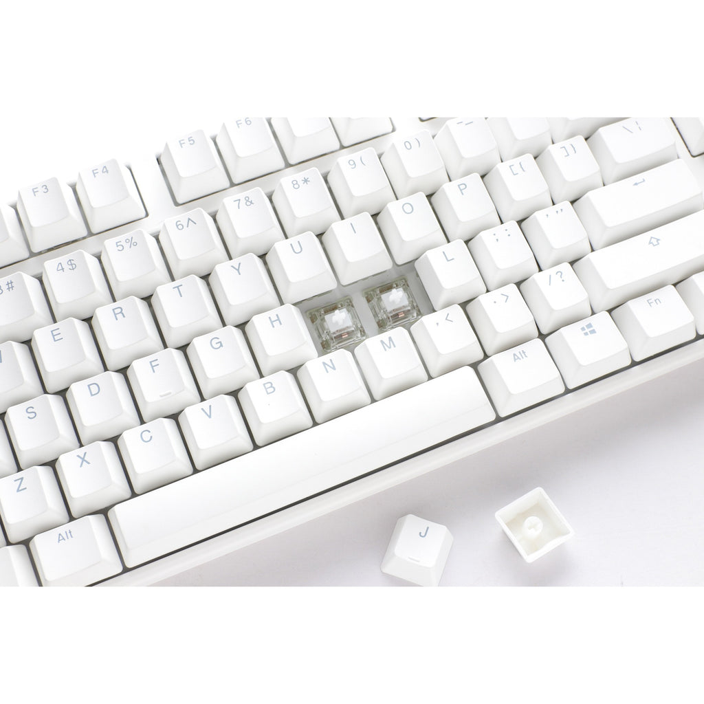 Ducky one 3 classic pure white tkl rgb mechanisch toetsenbord (wit, us lay-out (qwerty), cherry mx silent red, 80% (tkl), rgb leds, double-shot pbt, hot-swappable, quack mechanics)