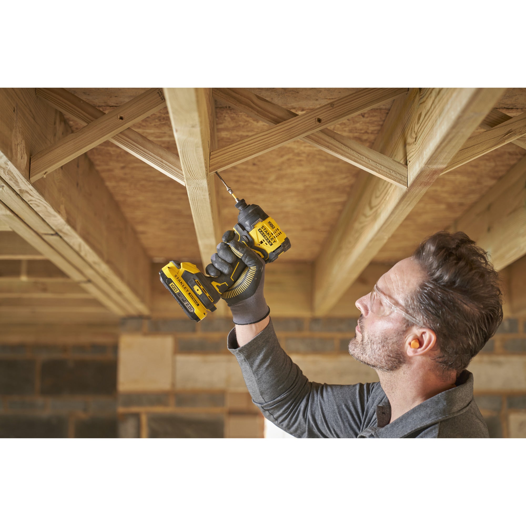 Stanley fatmax v20 18v slagschroevendraaier (zwart geel, accu en oplader inbegrepen, met koffer)