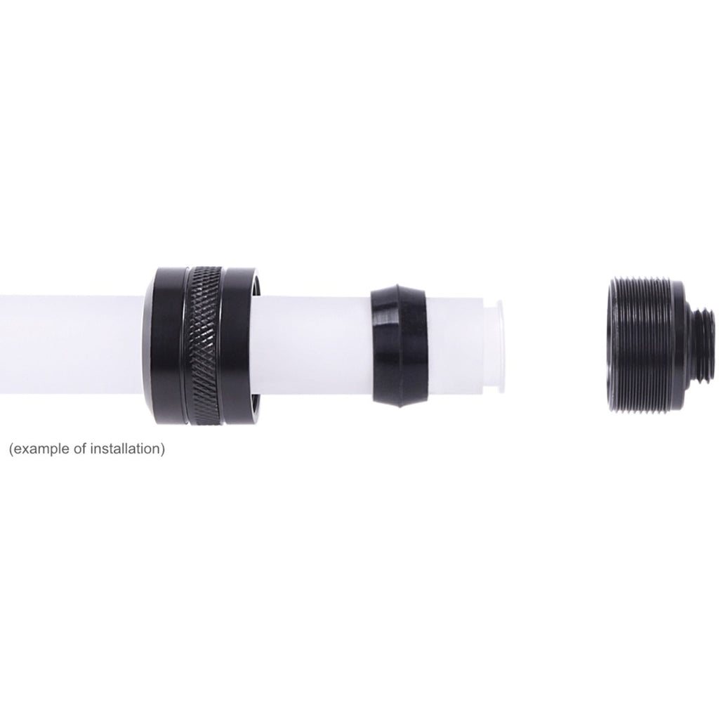 Alphacool eiszapfen pro 13 mm hardtube fitting g1 4 - deep black verbinding (zwart (mat))