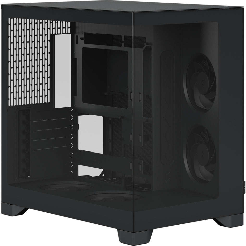 Fractal design pop 2 vision midi tower behuizing (zwart | 1x usb-a | 1x usb-c | tempered glass)