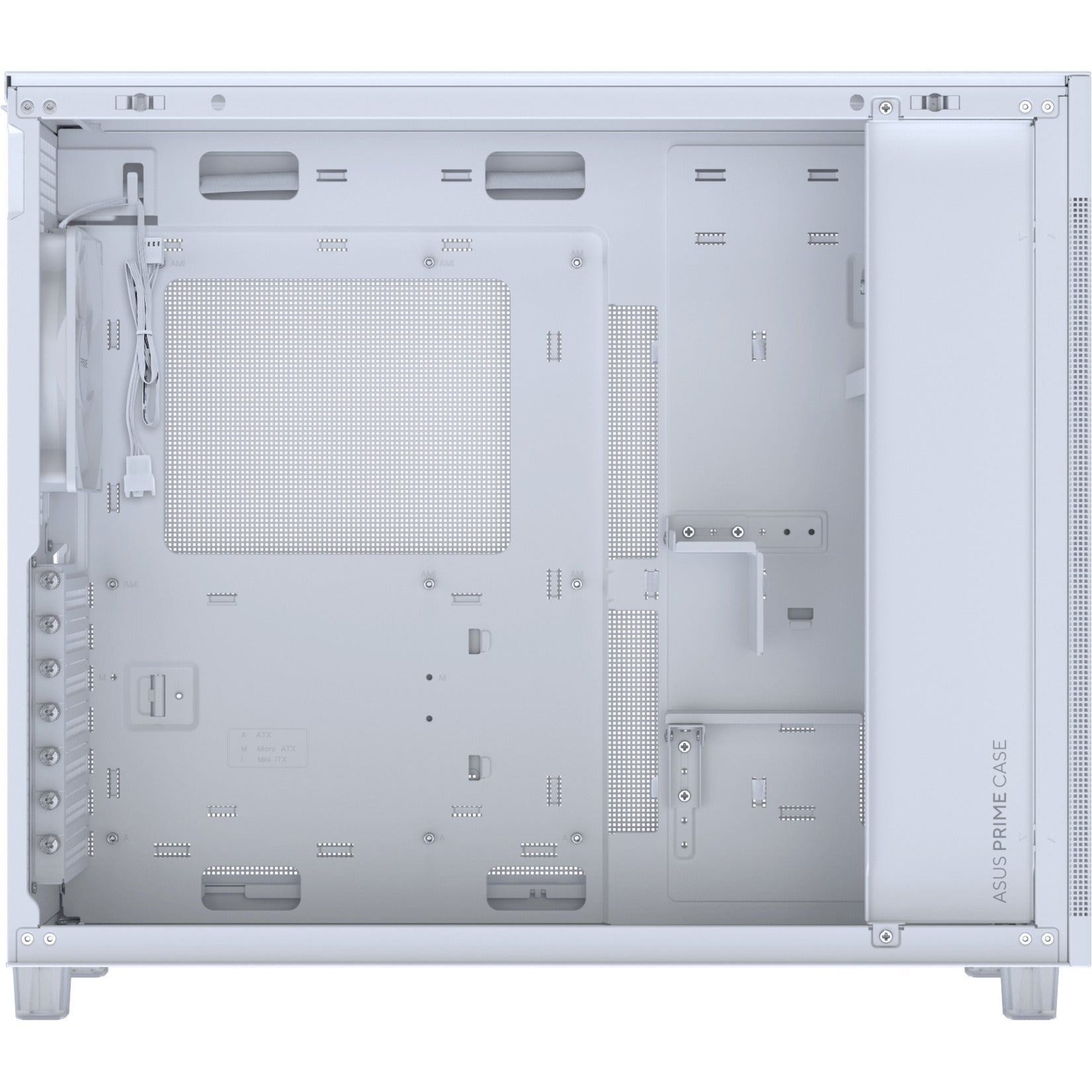Asus prime ap303 - mesh panel midi tower behuizing (wit | 2x usb-a | 1x usb-c)