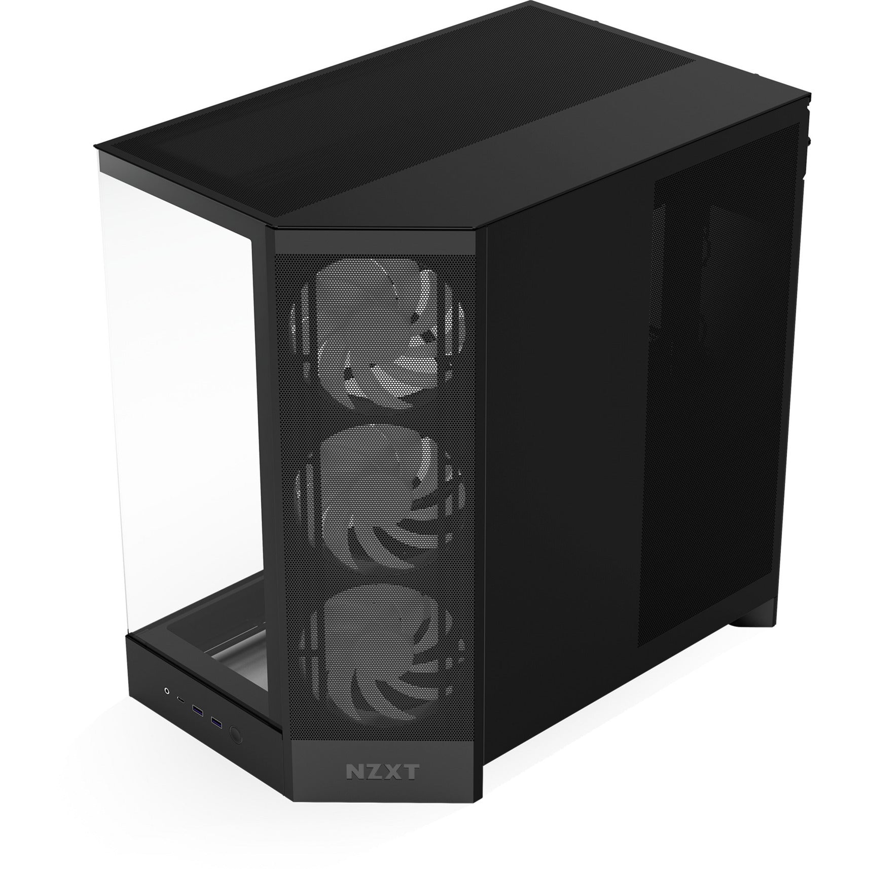 Nzxt h9 flow rgb midi tower behuizing (zwart (mat) | 2x usb-a | 1x usb-c | rgb | tempered glass)