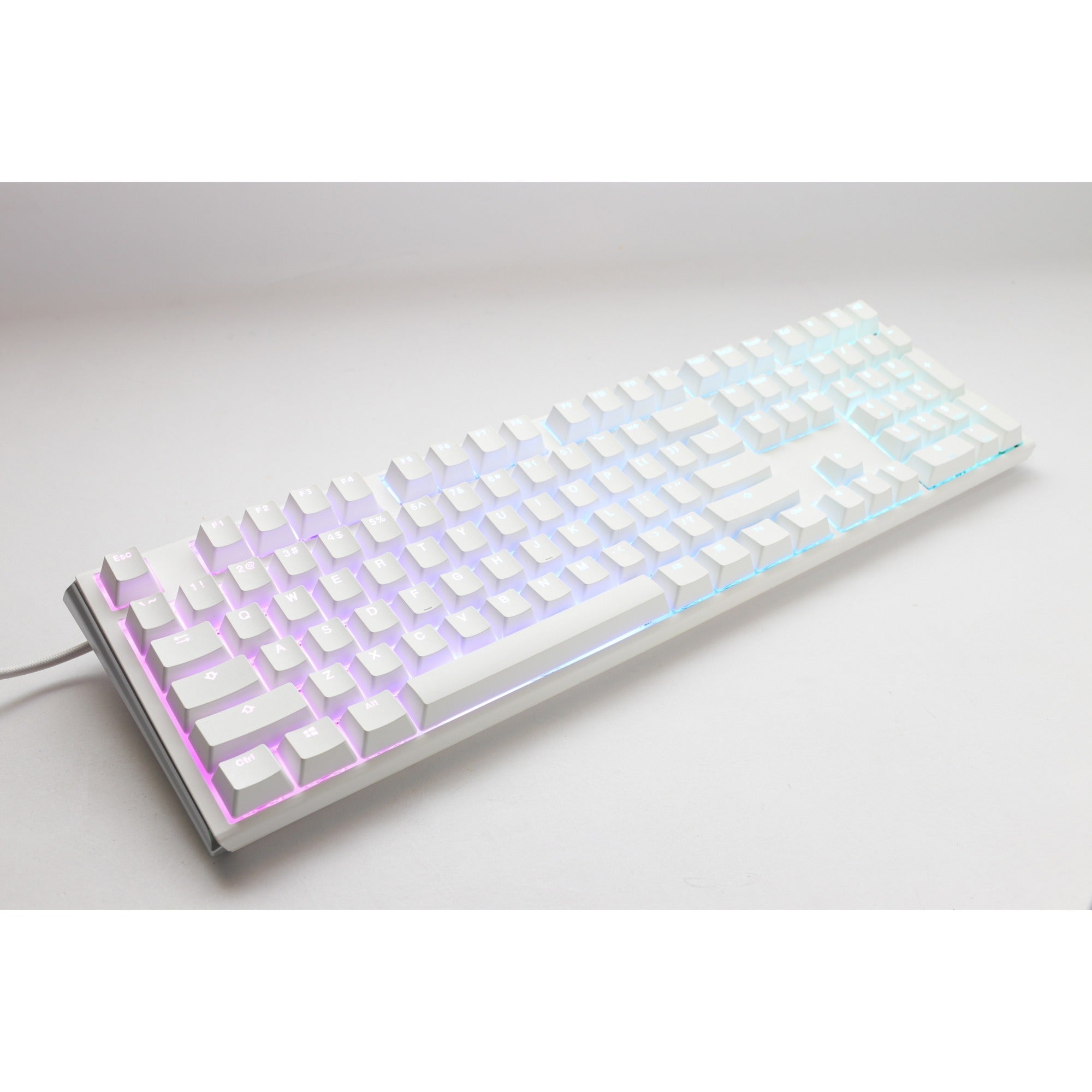 Ducky one 3 classic pure white rgb mechanisch toetsenbord (wit, us lay-out (qwerty), cherry mx speed silver, 100%, rgb led, double-shot pbt, hot-swappable, quack mechanics)