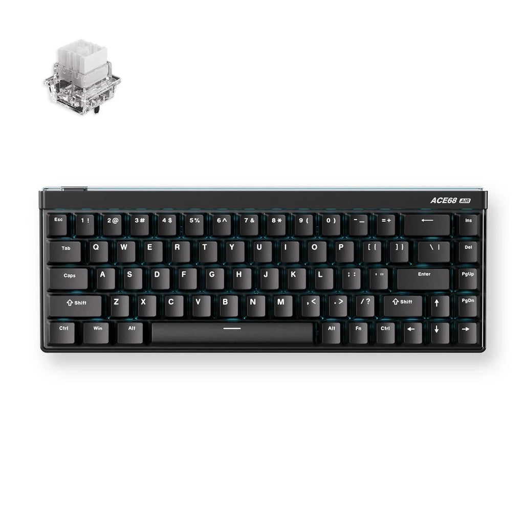 Mchose ace 68 air hall effect magnetic switch gaming keyboard (zwart, us lay-out (qwerty), mount tai gt he, 65%, rgb, hot swap, pbt keycaps, usb-c, hall effect sensor)