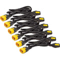 Apc stroomkabel kit c13-c14 iec (zwart geel, 6 stuks, 1,8 meter, ap8706s-ww)
