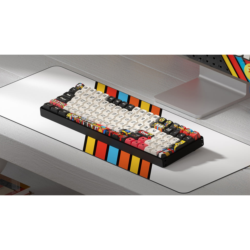 Iqunix f97 graffiti diary wireless mechanical keyboard (zwart, us lay-out (qwerty), cherry mx red, 96%, rgb leds, hot-swappable, pbt, 2.4ghz | bluetooth 5.1 | usb-c)