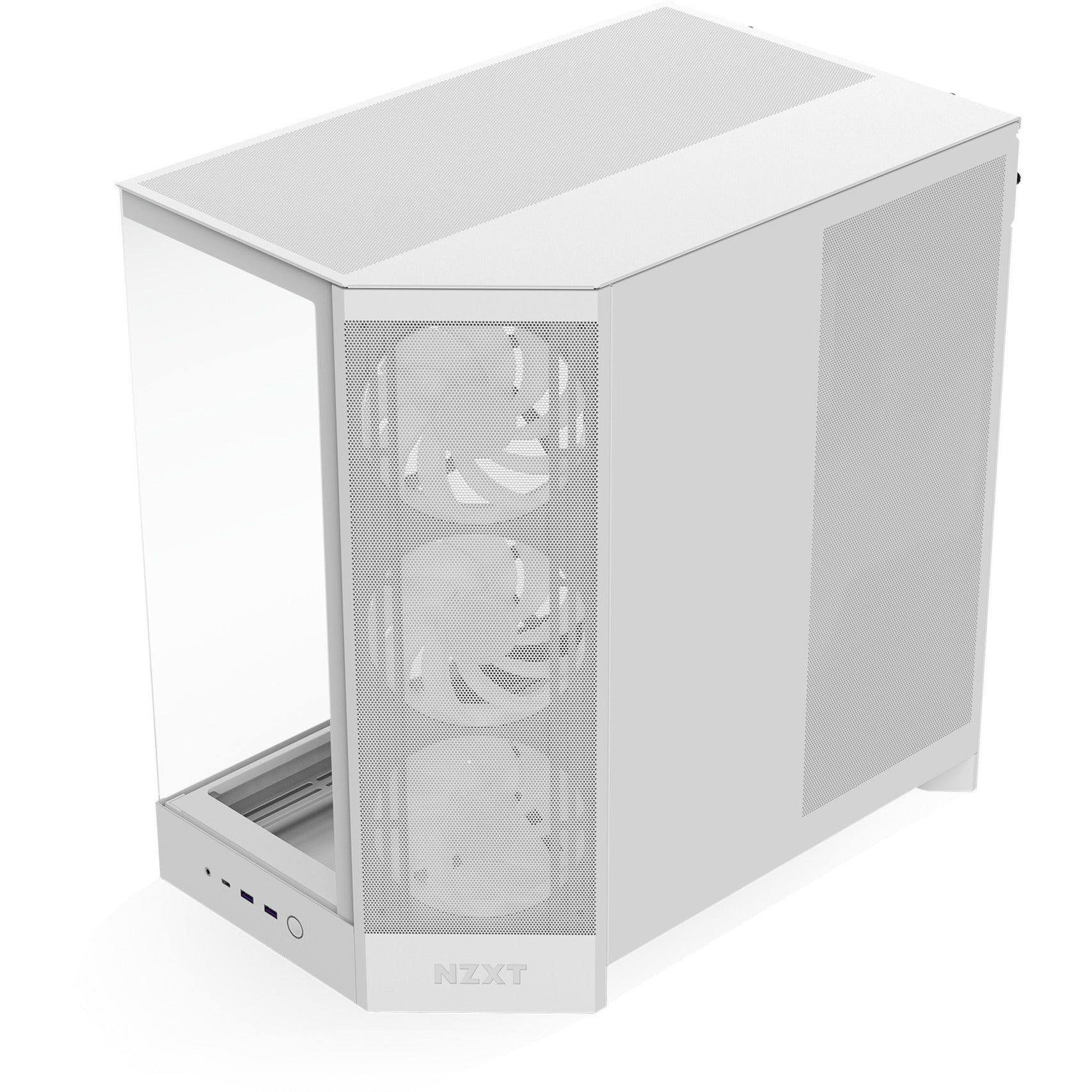 Nzxt h9 flow rgb midi tower behuizing (wit (mat) | 2x usb-a | 1x usb-c | rgb | tempered glass)
