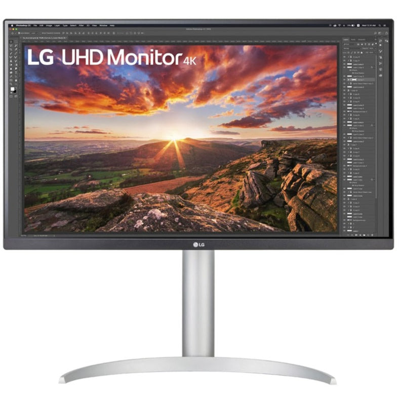 Lg ultrafine 27up850k-w 27 4k uhd monitor (zilver zwart, 2x hdmi, displayport, 2x usb-a, usb-c)