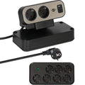 Brennenstuhl estilo duplex stekkerdoos met schakelaar en overspanningsbeveiliging stekkerdoos (zwart zilver, 1x usb c, 1x usb a)