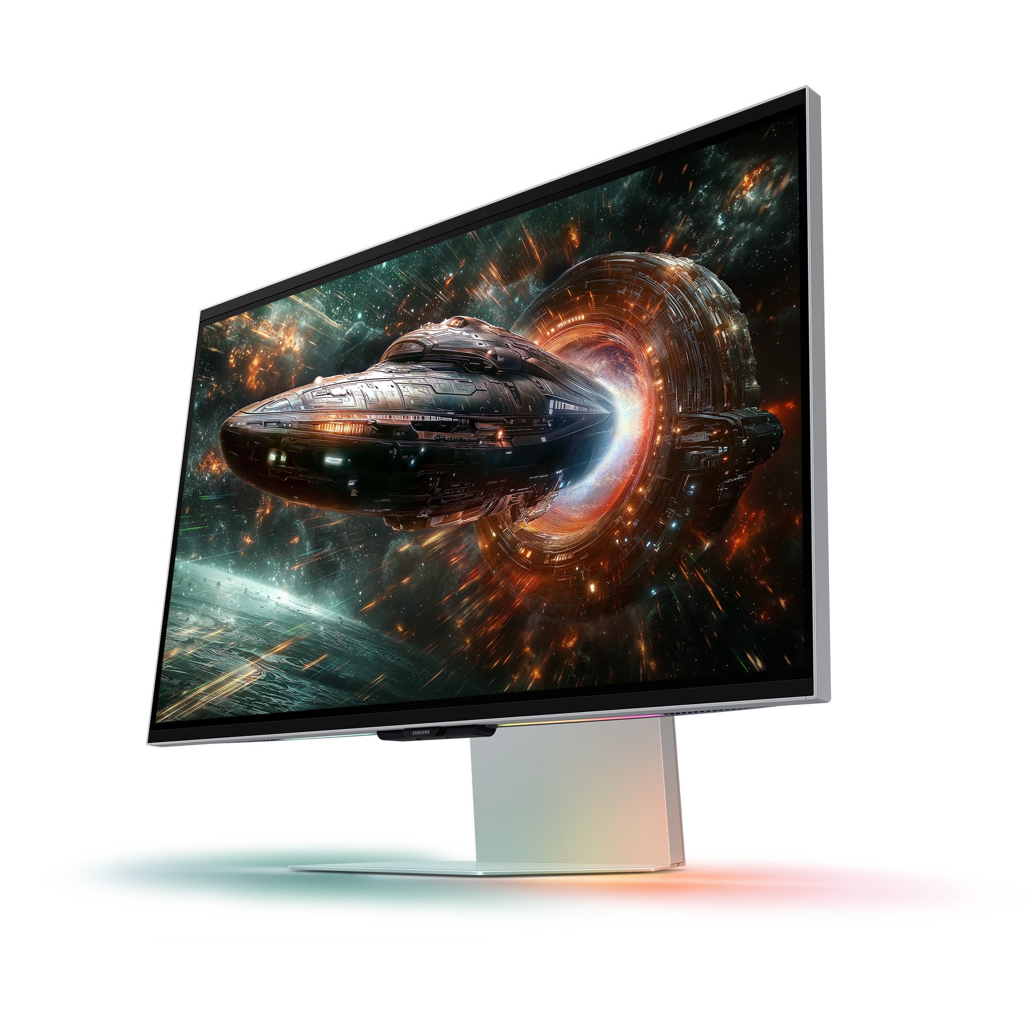 Samsung odyssey 3d g90xf 27 4k uhd gaming monitor (zilver, 2x hdmi, displayport, 2x usb-a, usb-b, 165 hz)