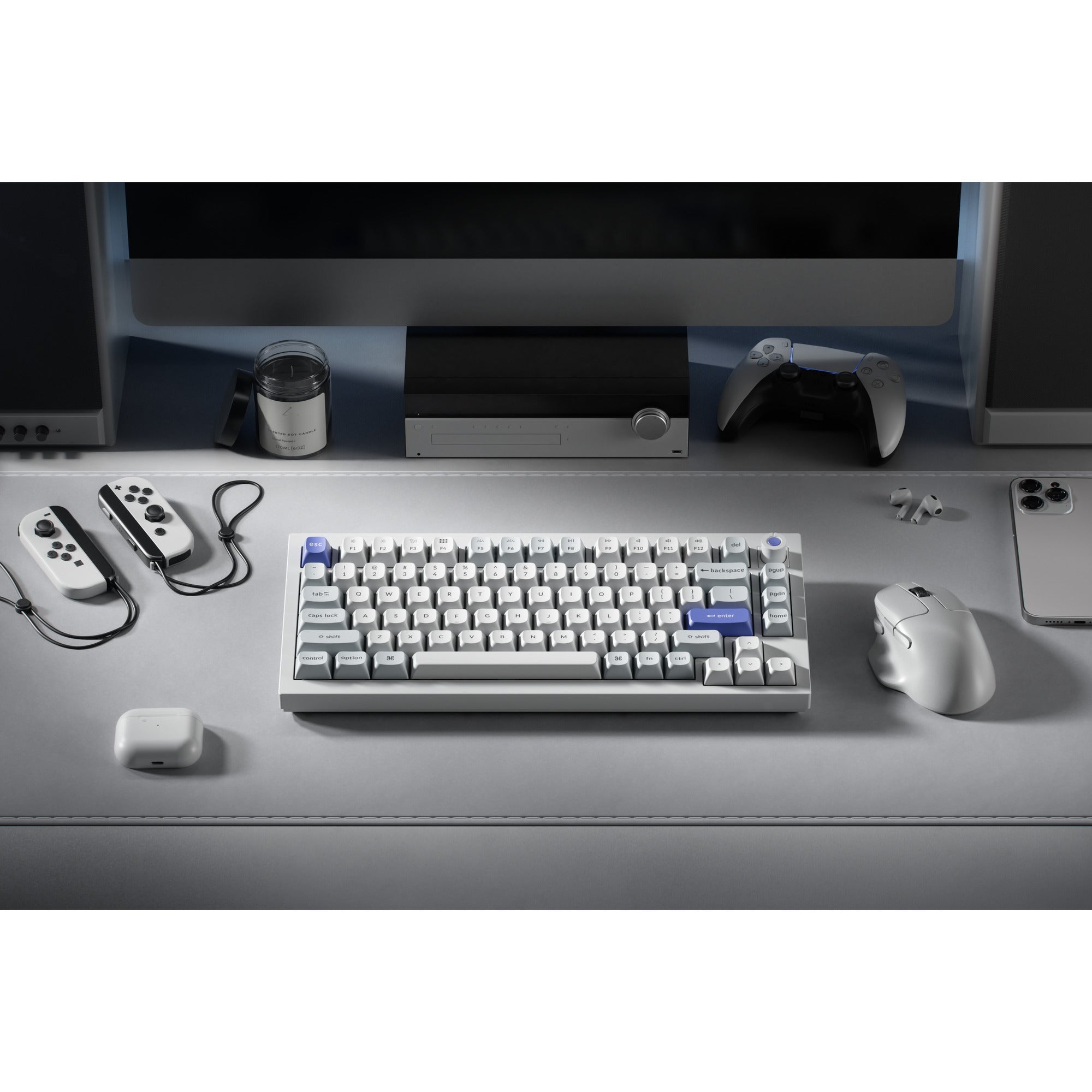 Keychron q1 he 8k magnetic switch keyboard (wit, us lay-out (qwerty), ultra-fast lime, 75%, rgb, hot swap, 8k)