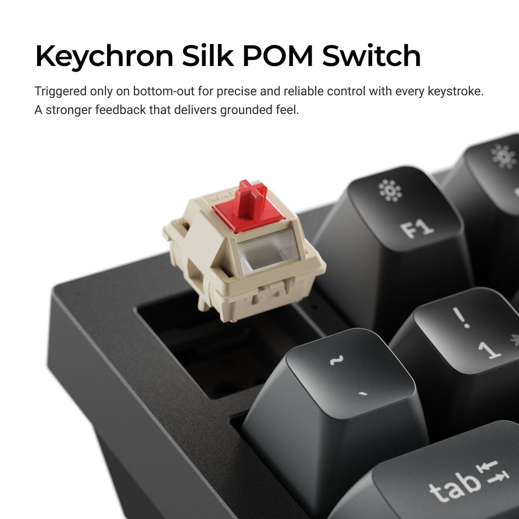 Keychron q6 ultra-m1 8k wireless custom mechanical keyboard (zwart, us lay-out (qwerty), silk pom red, 100%, rgb, hot swap, 8k, 2.4 ghz bluetooth 5.2 usb-c)