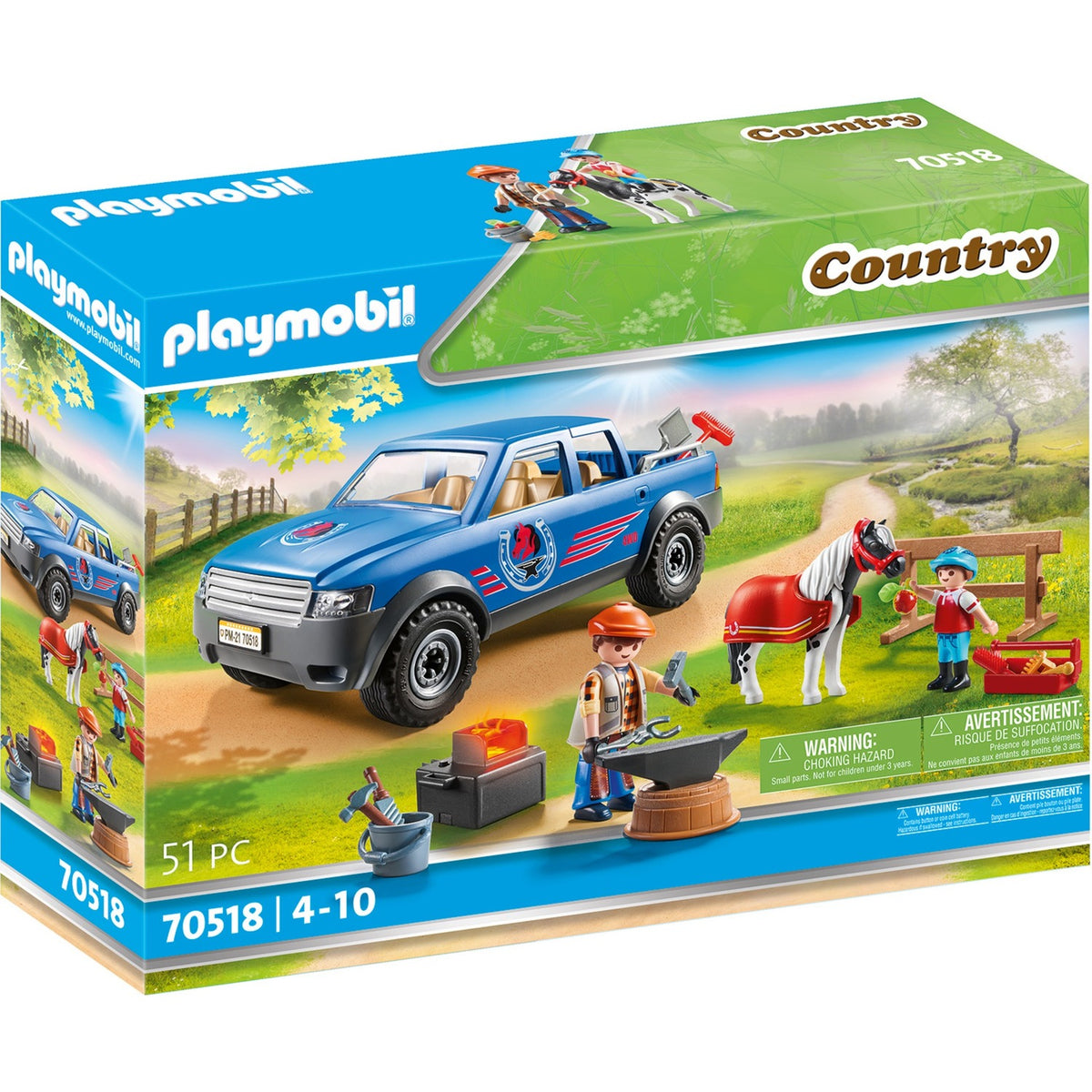 Playmobil country - mobiele hoefsmid constructiespeelgoed (70518)