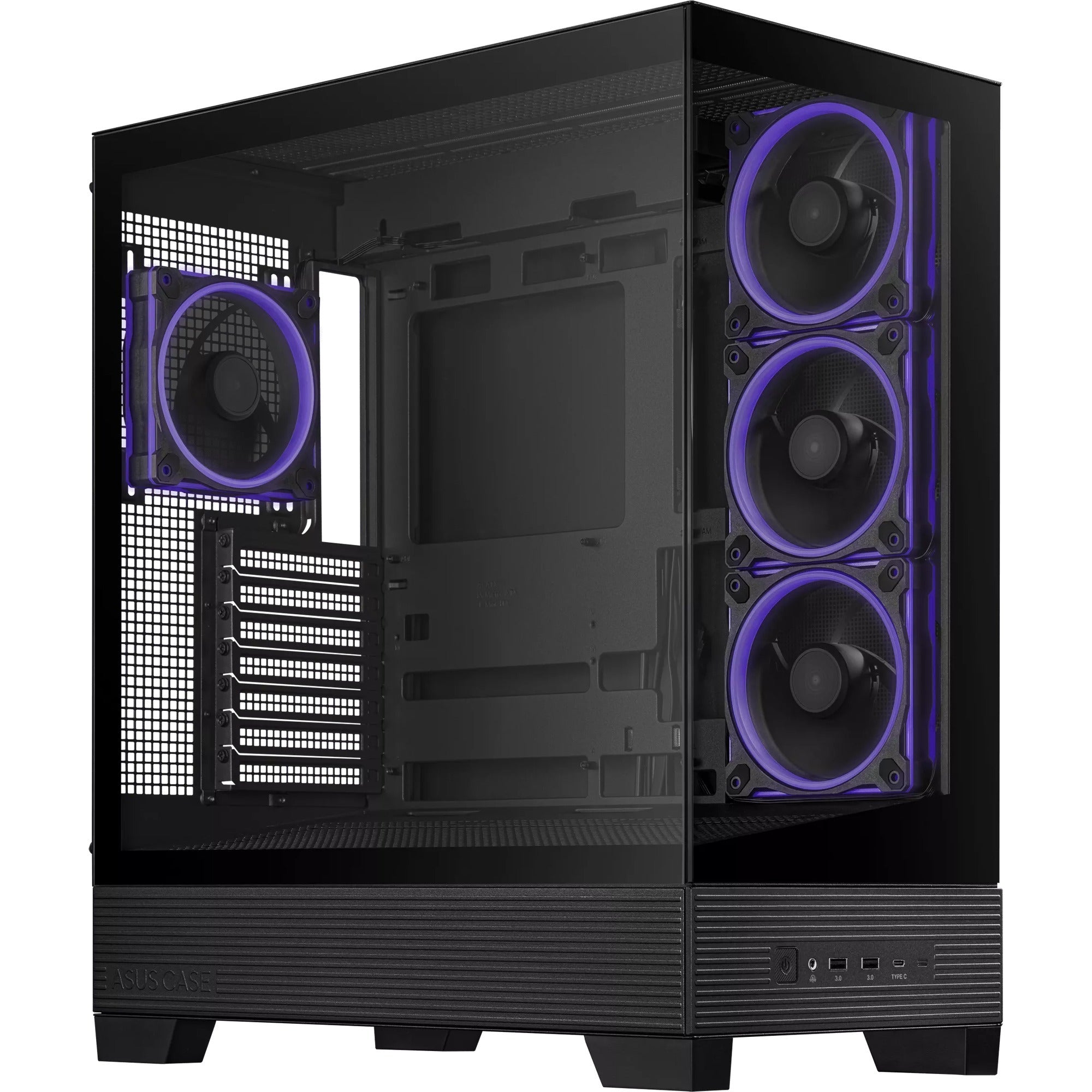 Asus a31 plus midi tower behuizing (zwart | 2x usb-a | 2x usb-c | tempered glass)