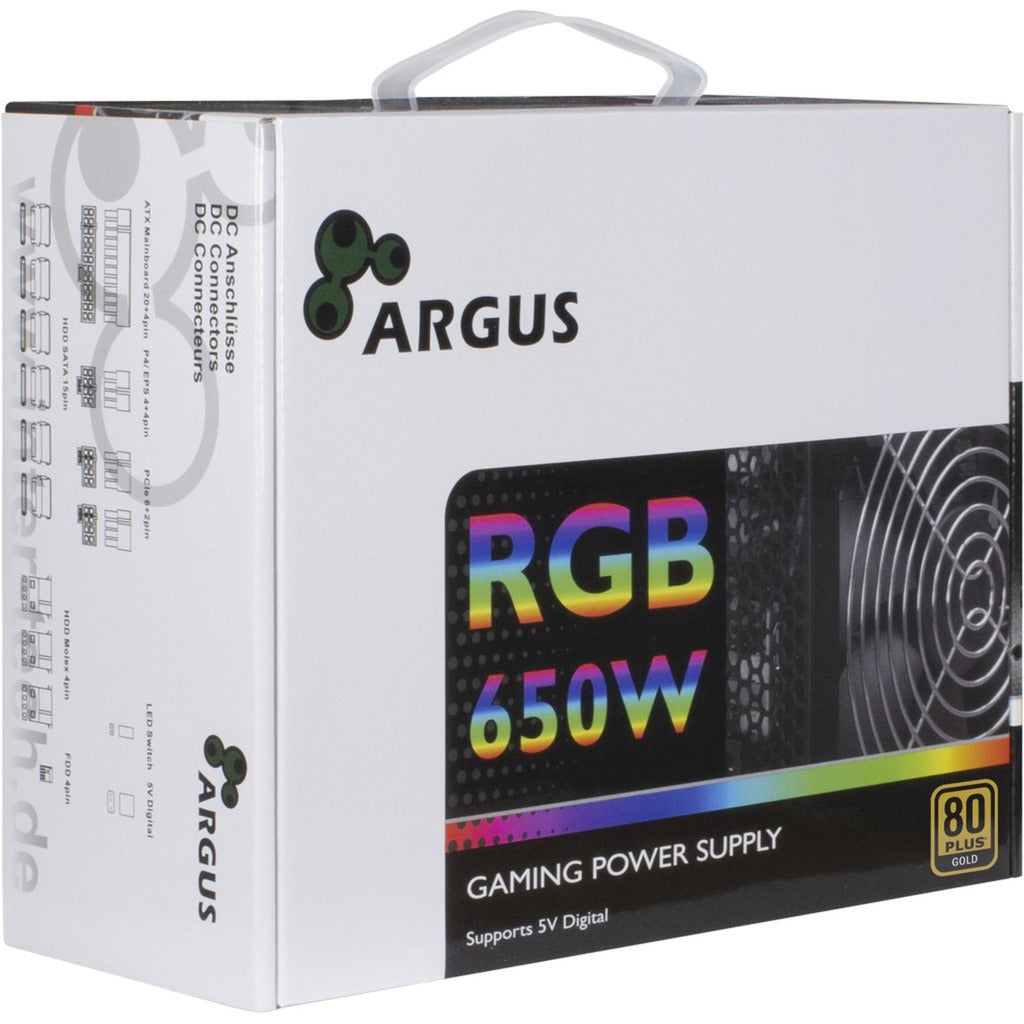 Inter-tech argus rgb-650w cm ii modulaire 650 watt voeding (zwart, 2x pcie)