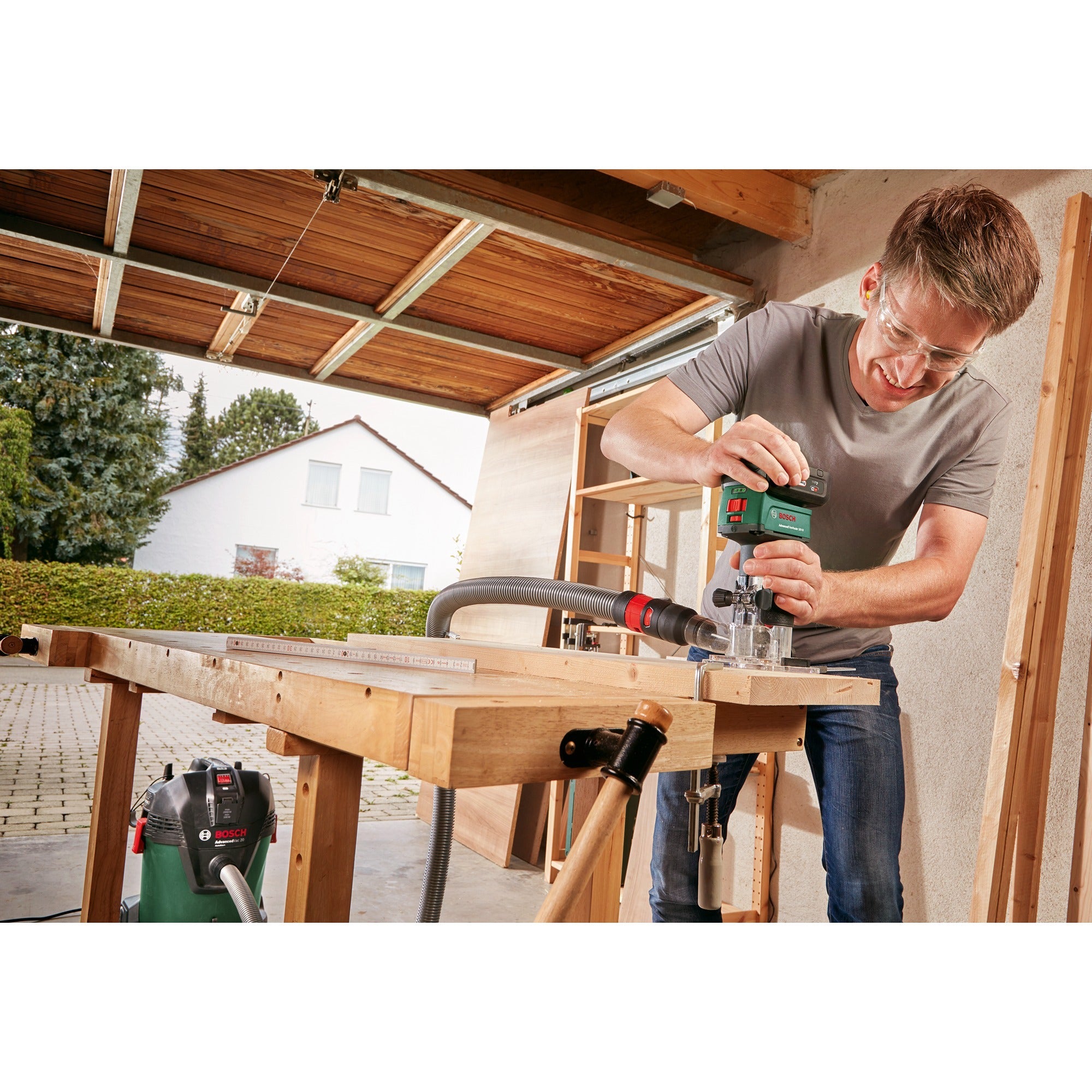 Bosch accufreesmachine advancedtrimrouter 18v-8 bovenfrees (groen zwart, power for all alliance, accu en oplader niet inbegrepen)