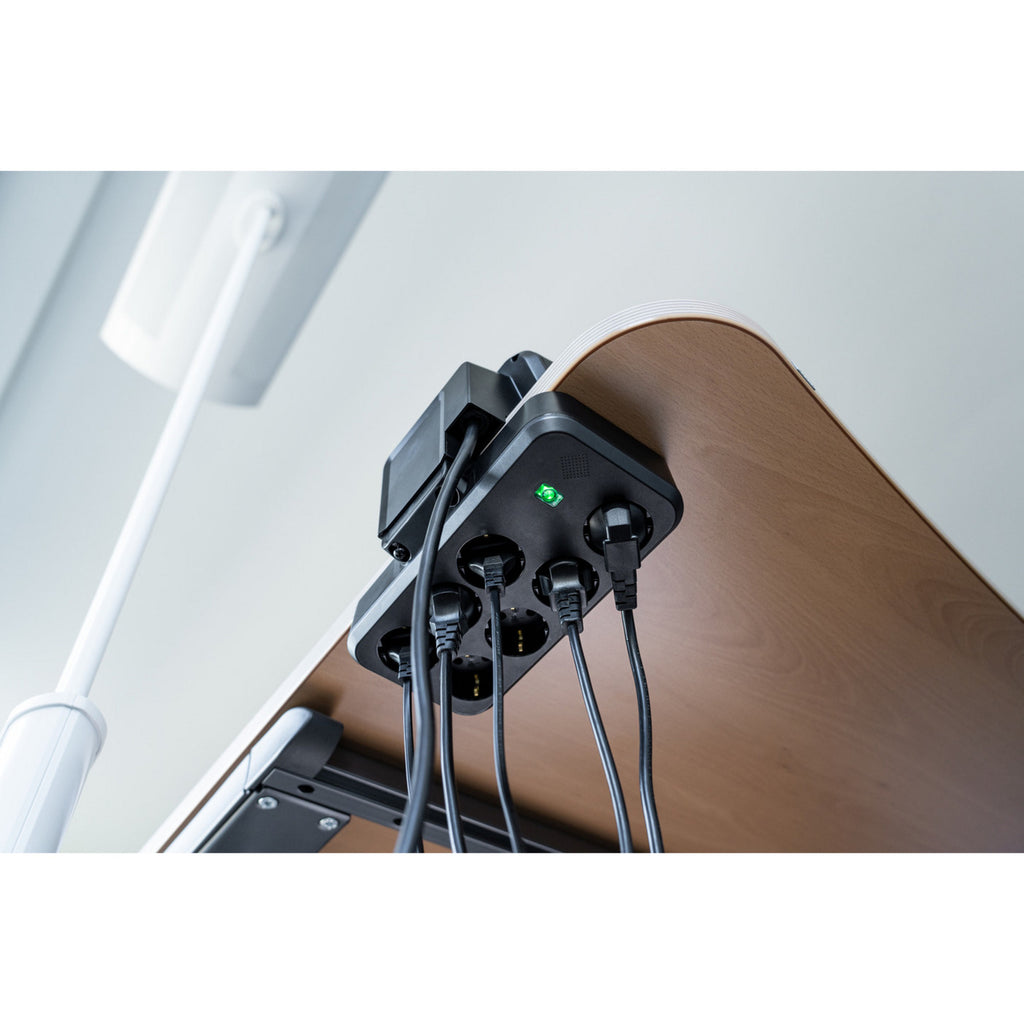 Brennenstuhl estilo duplex stekkerdoos met schakelaar en overspanningsbeveiliging stekkerdoos (zwart zilver, 1x usb c, 1x usb a)