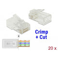 Delock rj45 crimp+cut plug cat.6 utp stekker (transparant, 20 stuks)