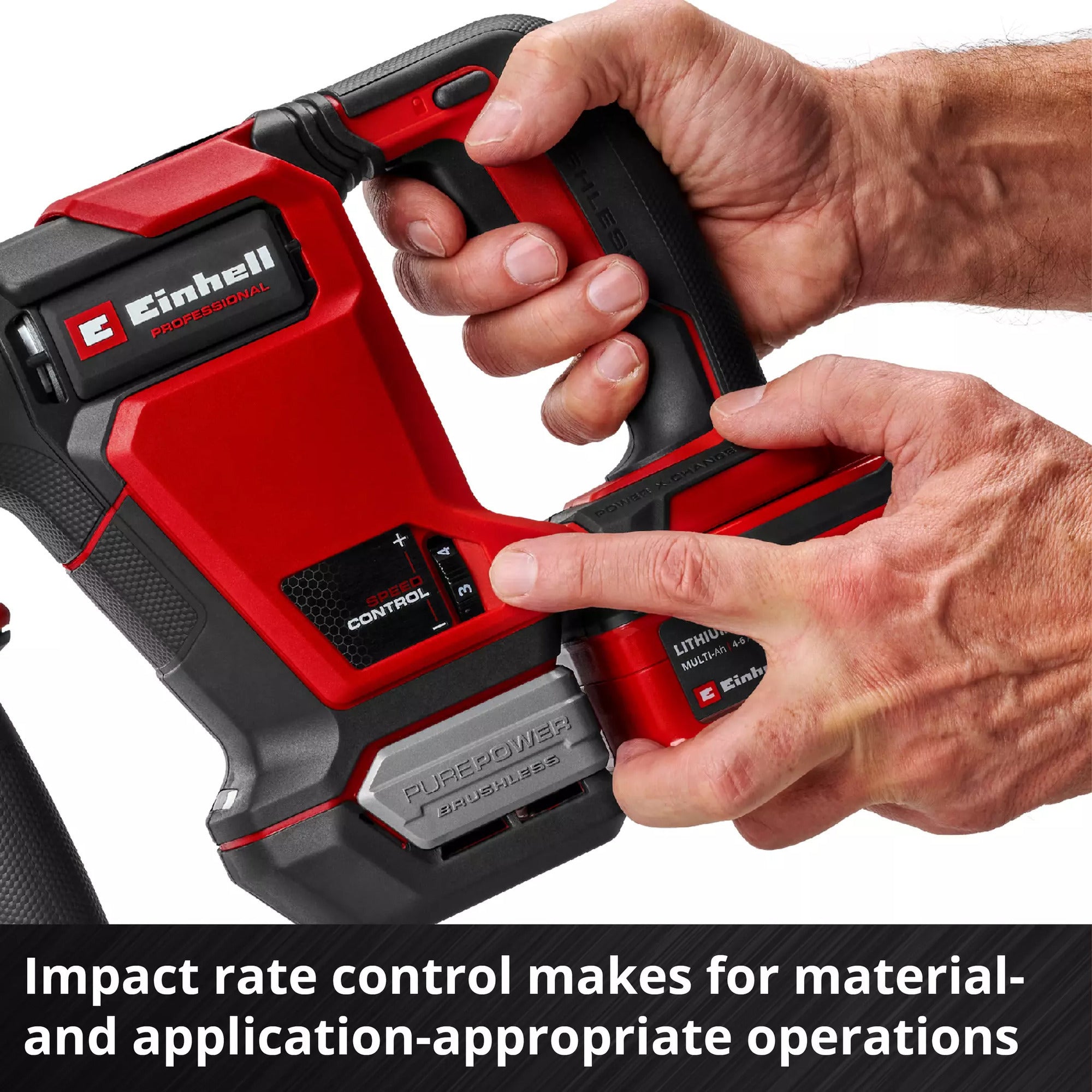 Einhell professionele accu-breekhamer tp-dh 18 4 li bl - solo (zwart rood, accu en oplader niet inbegrepen)