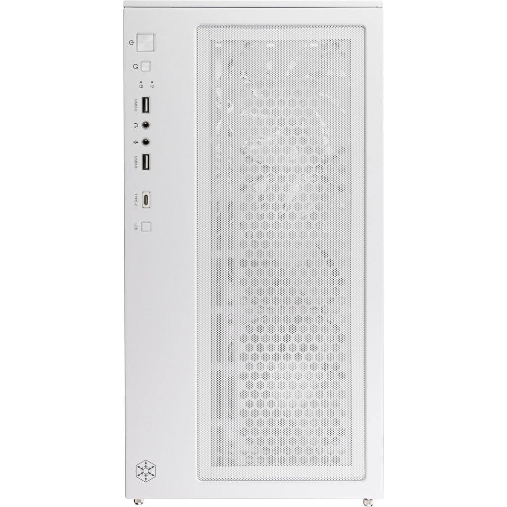 Silverstone lucid 05 mini tower behuizing (wit | 2x usb-a | 1x usb-c | rgb | tempered glass)