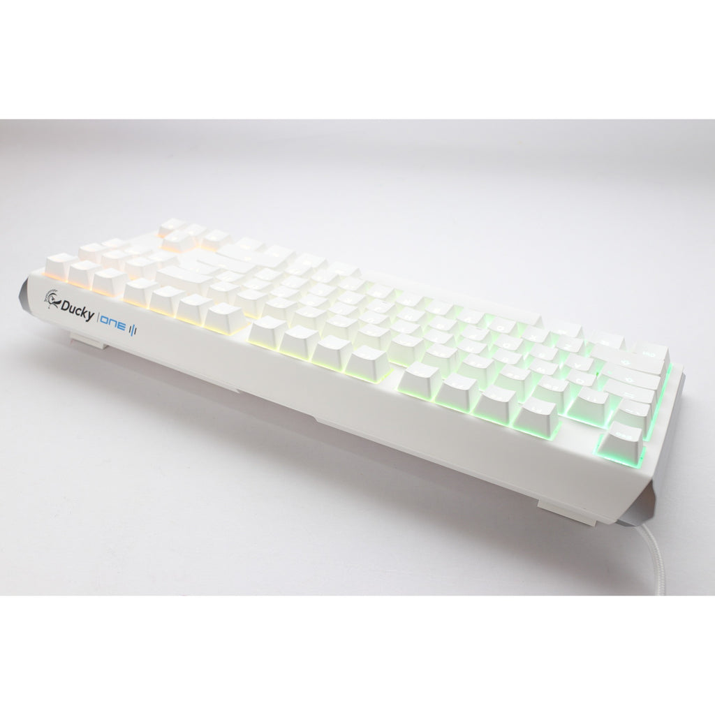 Ducky one 3 classic pure white tkl rgb mechanisch toetsenbord (wit, us lay-out (qwerty), cherry mx silent red, 80% (tkl), rgb leds, double-shot pbt, hot-swappable, quack mechanics)