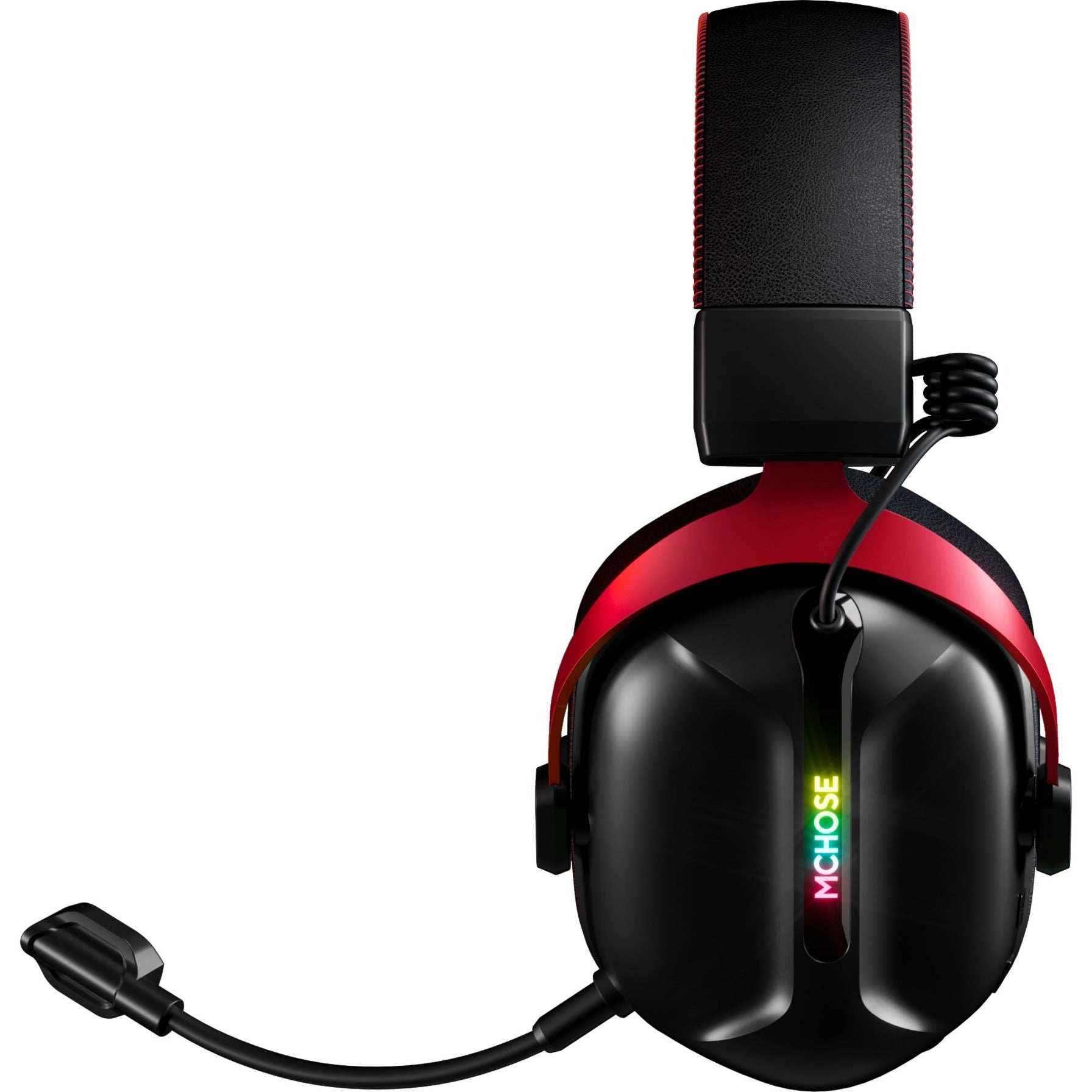 Mchose s9 pro wireless over-ear gaming headset (zwart rood, pc laptop playstation switch smartphone, 2.4g bluetooth wired type-c )