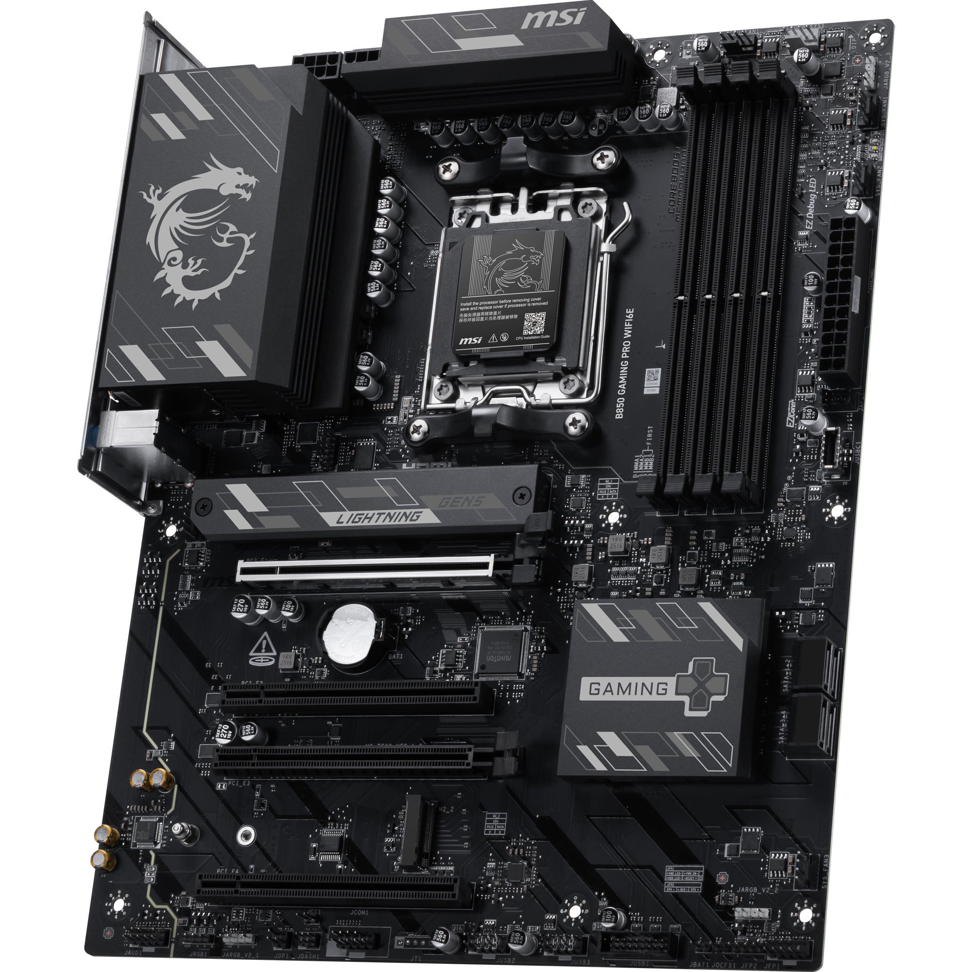 Msi b850 gaming pro wifi6e socket am5 moederbord (zwart, raid, 2.5gb-lan, wi-fi 6e, bt, sound, atx)