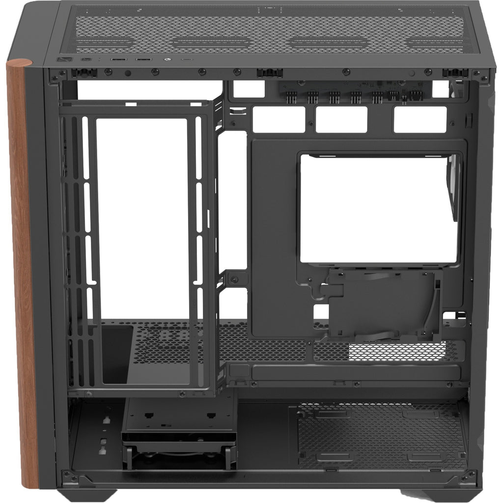 Aerocool b301a mini tower behuizing (zwart | 1x usb-a | 1x usb-c | rgb)