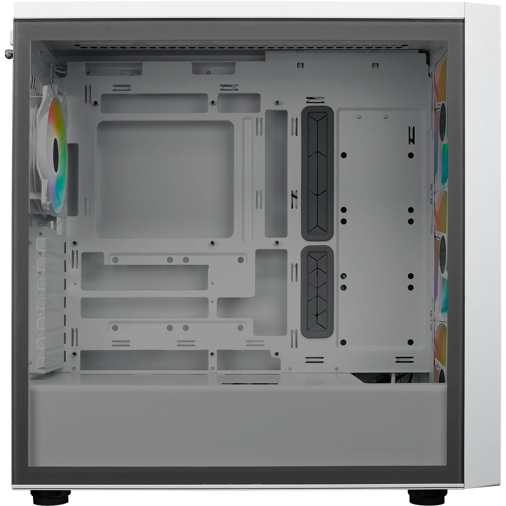 Cooler master masterbox 600 midi tower behuizing (wit | 2x usb-a | 1x usb-c | rgb | tempered glass)