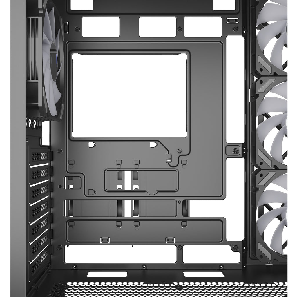 Sharkoon ak7 argb midi tower behuizing (zwart | 2x usb-a | 1x usb-c | rgb | tempered glass)