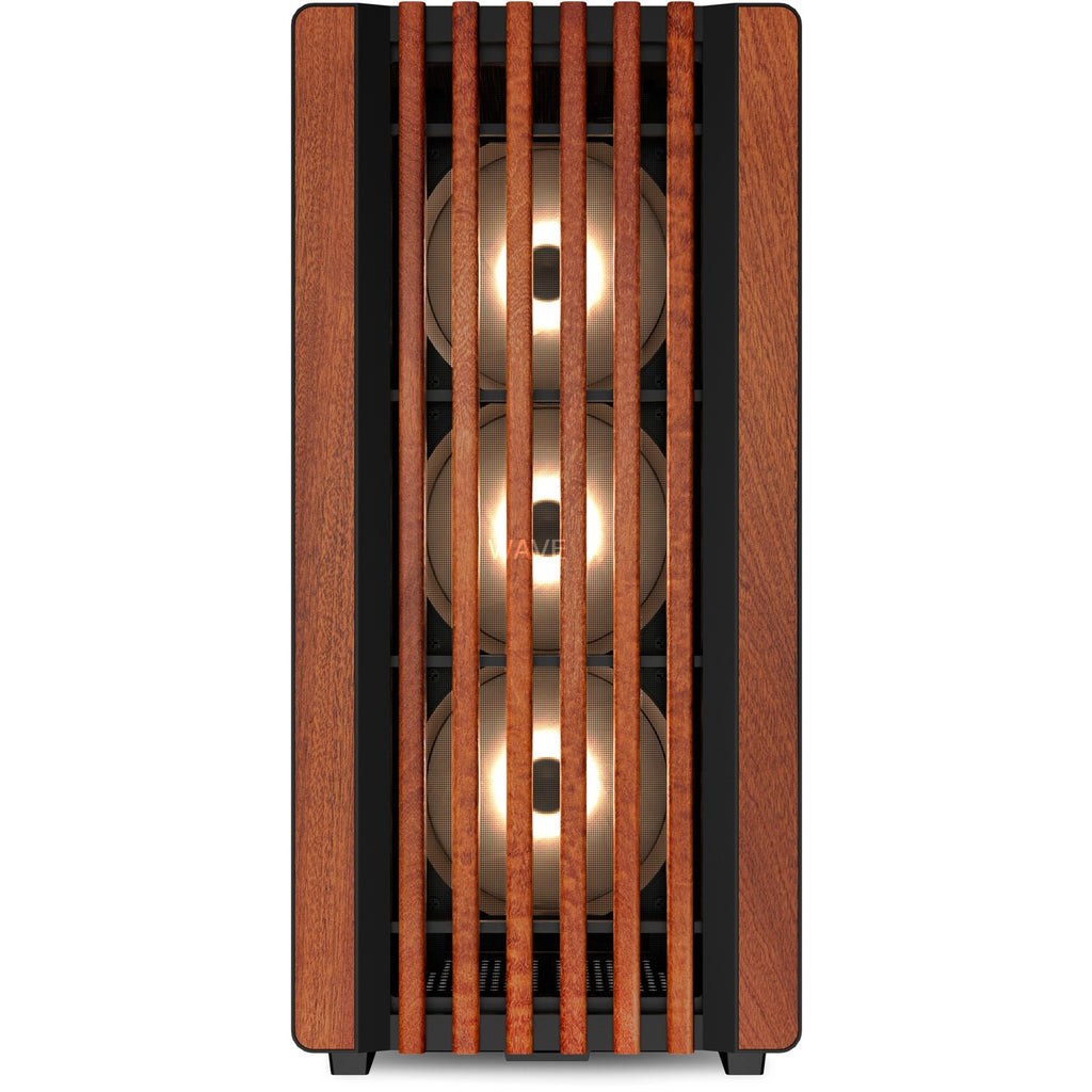 Sharkoon rebel c70g rgb midi tower behuizing (zwart houtkleur | 2x usb-a | 1x usb-c | rgb | tempered glass)