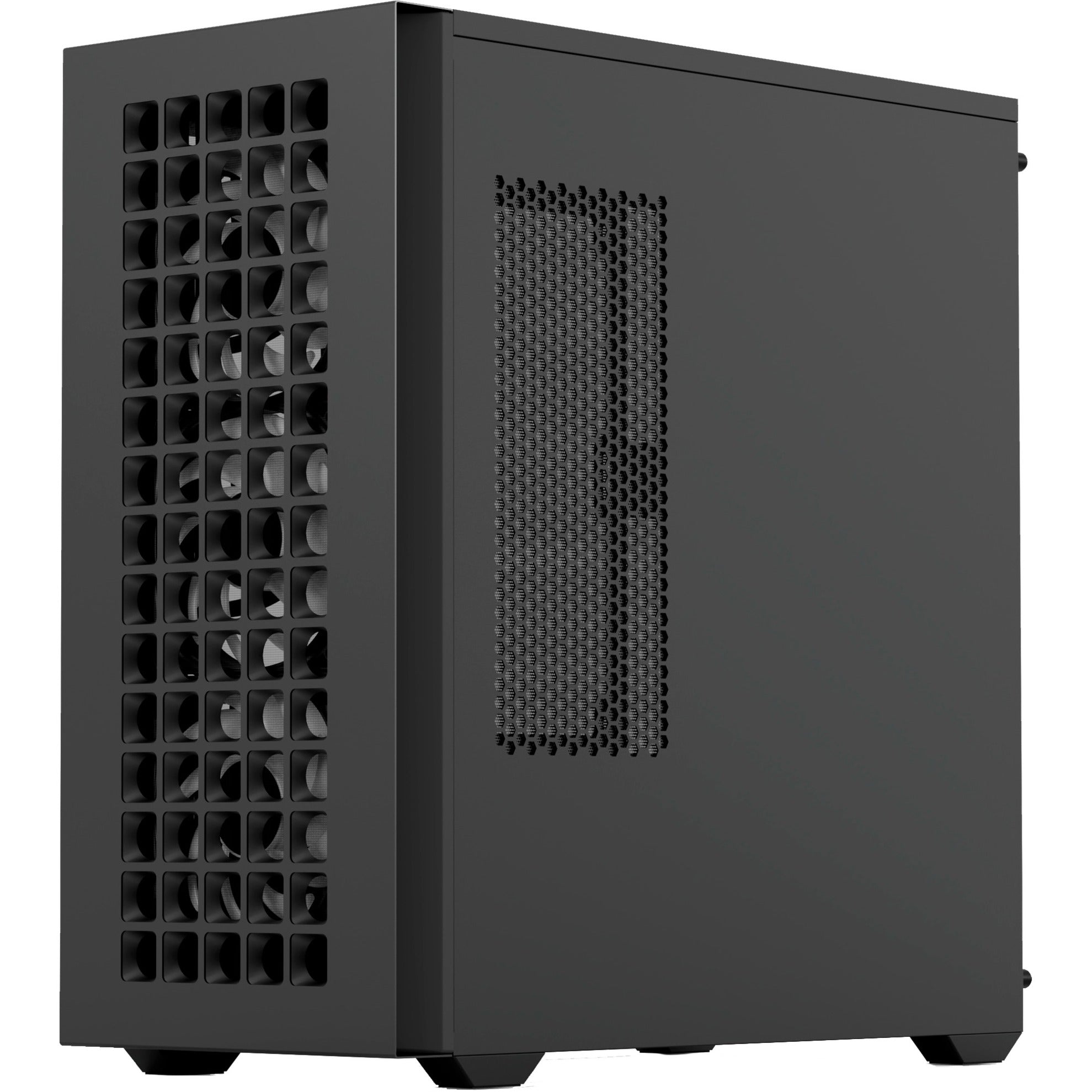 Aerocool b502a midi tower behuizing (zwart | 2x usb-a | 1x usb-c | rgb)