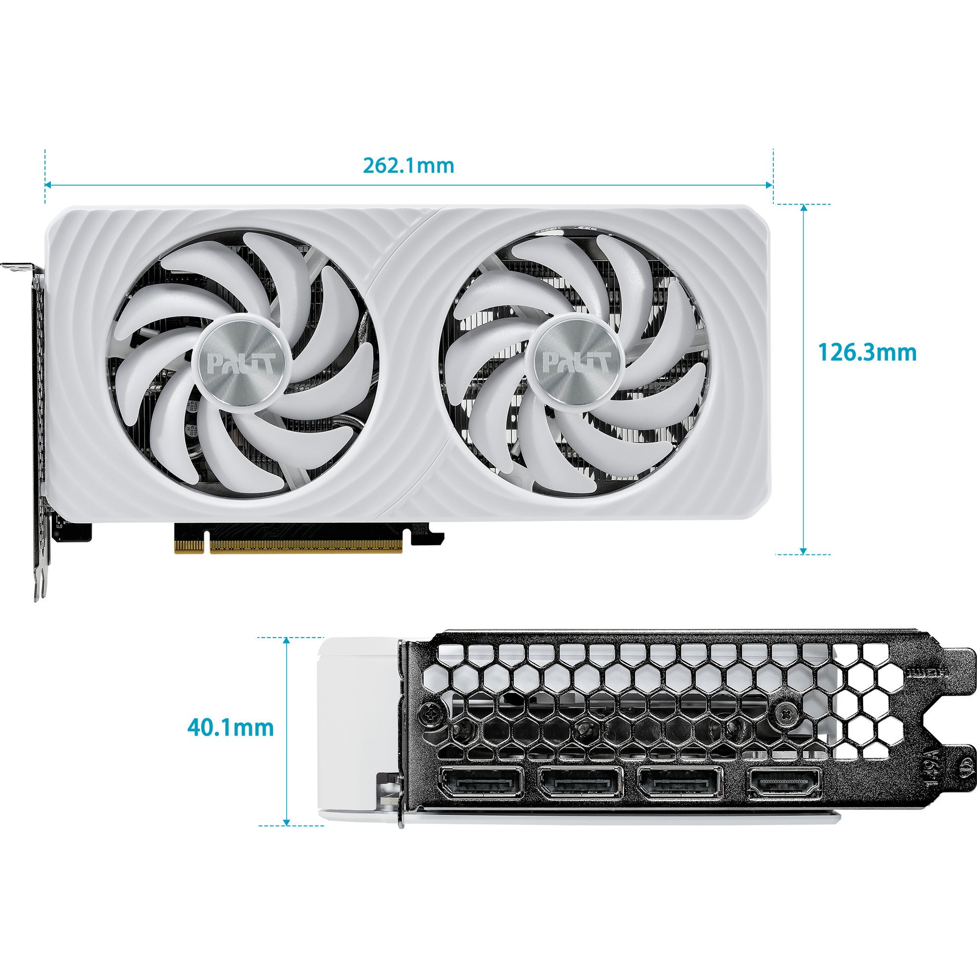 Palit geforce rtx 5060 oc white 8gb grafische kaart (wit, dlss 4, 3x displayport, 1x hdmi 2.1)